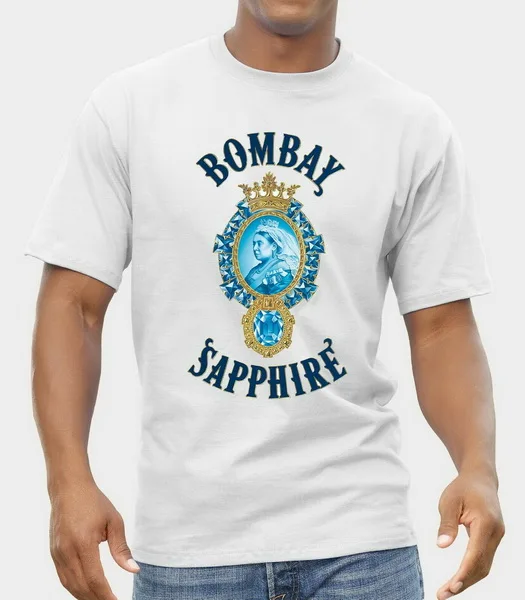Bombay сапфир Gin Drings логотип Футболка мужская серая белая S-Xxl Удобная футболка |
