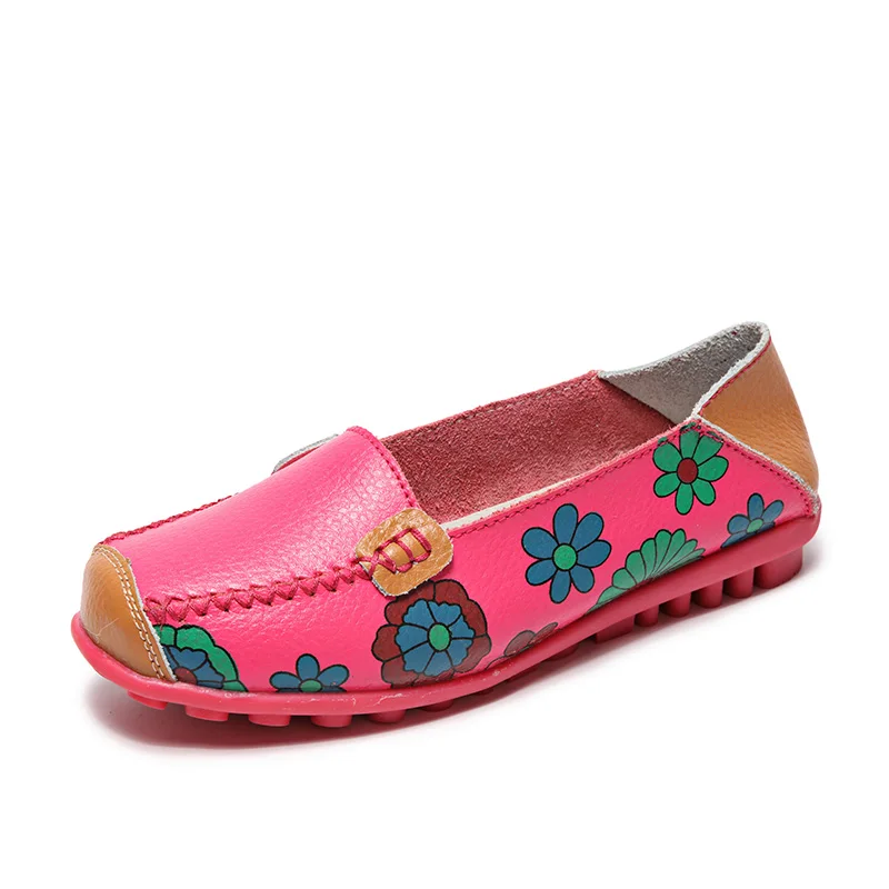 Women Casual Boat Shoes Ladies Slip On Ballet Flats Comfy Soft Zapatos Mujer Red Pink Walking Footwear 2021 Spring New Style