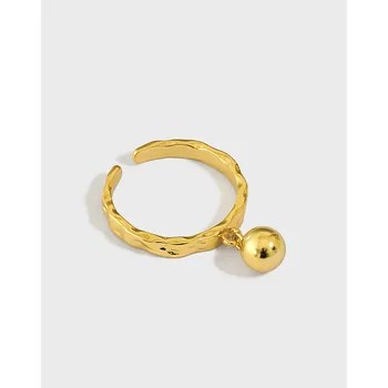 

Korean version of INS simple and versatile irregular concave convex bead S925 Sterling Silver Ring
