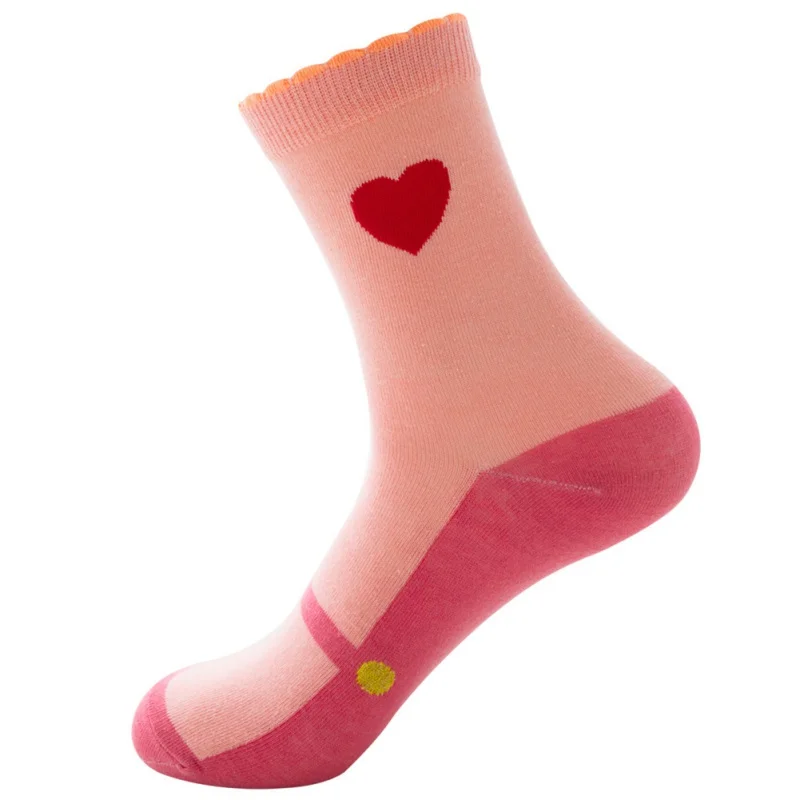 Рождественские спортивные носки из чистого хлопка с рисунком; сезон осень-зима; милые женские трубчатые носки с оленем милу - Цвет: Розовый