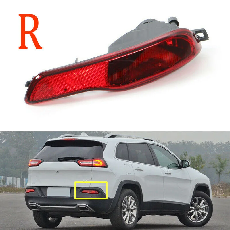1pc car Right/left Rear Bumper Light Reflector Lamp for Jeep Cherokee- red tail light accessories