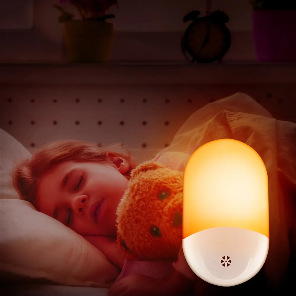 Подключаемый модуль Ночной светильник светодиодный с светильник Сенсор Управление Яркость теплый белый Детский Светильник s для прихожей, кровать