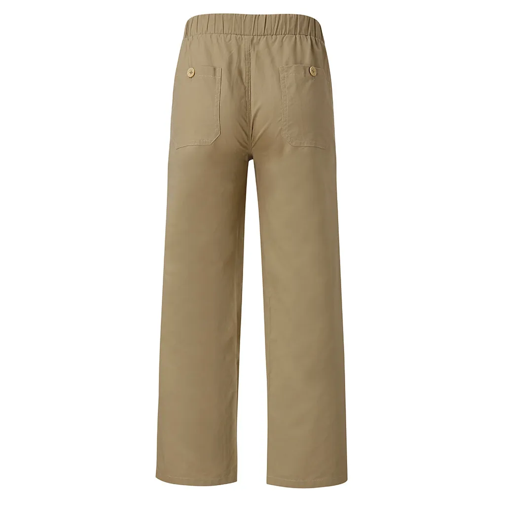 New Fashion section Pants Casual Fashion Mens Loose Fashion Drawstring Trousers With Elastic Waistband On The Back Z819