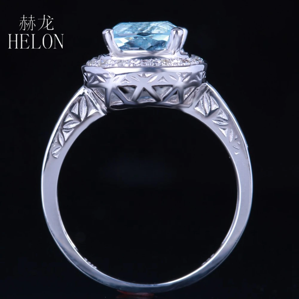 Стерлинговое Серебро 925 безупречная огранка для подушки 1.9ct натуральный настоящий Небесно-Голубой топаз бриллиант обручальное кольцо для женщин хорошее ювелирное изделие