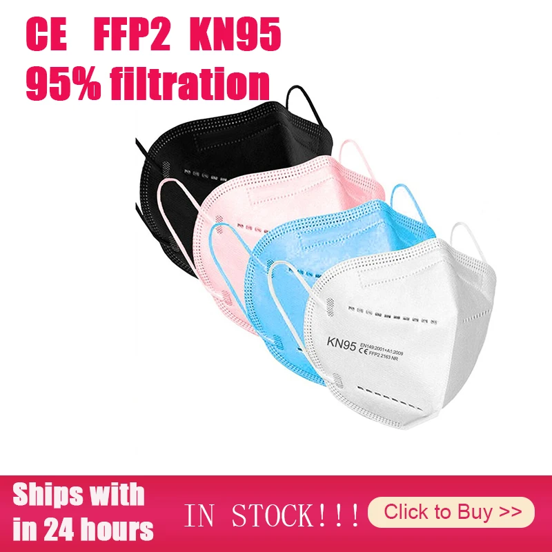 5-100pcs face mask KN95 facial masks FFP2 CE filter mask maske de filtro antipolvo máscara mascarillas mascherine tapabocas