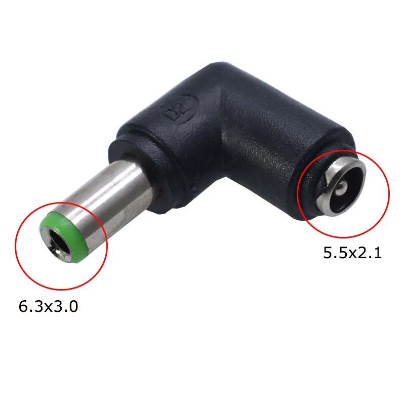 DC 커넥터 수 컨버터 노트북 전원 어댑터, 5.5x2.1mm 암에서 6.0x4.4 5.5x2.5 5.5x1.7 4.8x1.7 4.0x1.7mm, 90/180 도