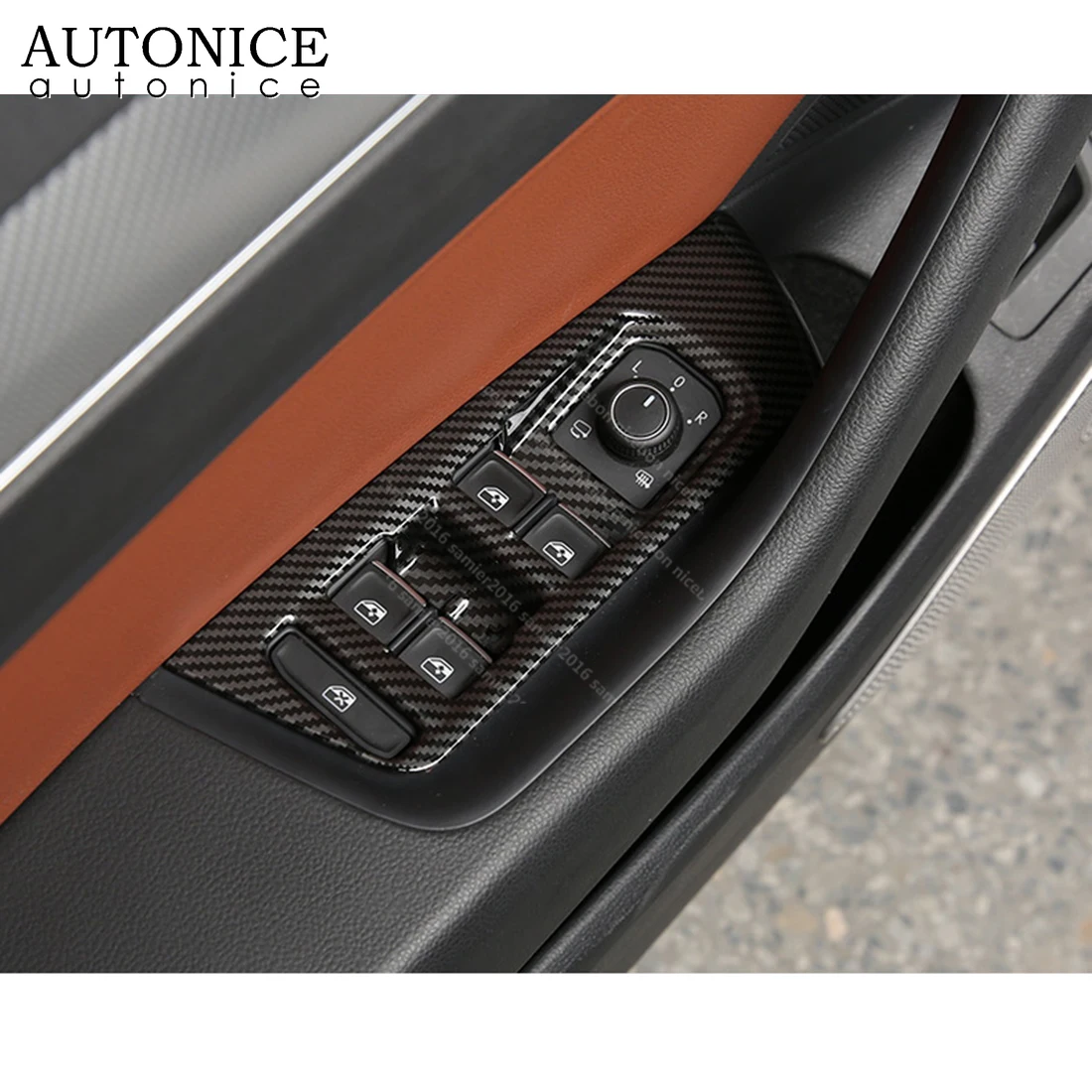 Углеродное волокно цвет двери окно Лифт кнопка панель Подлокотник Накладка подходит для Volkswagen Arteon