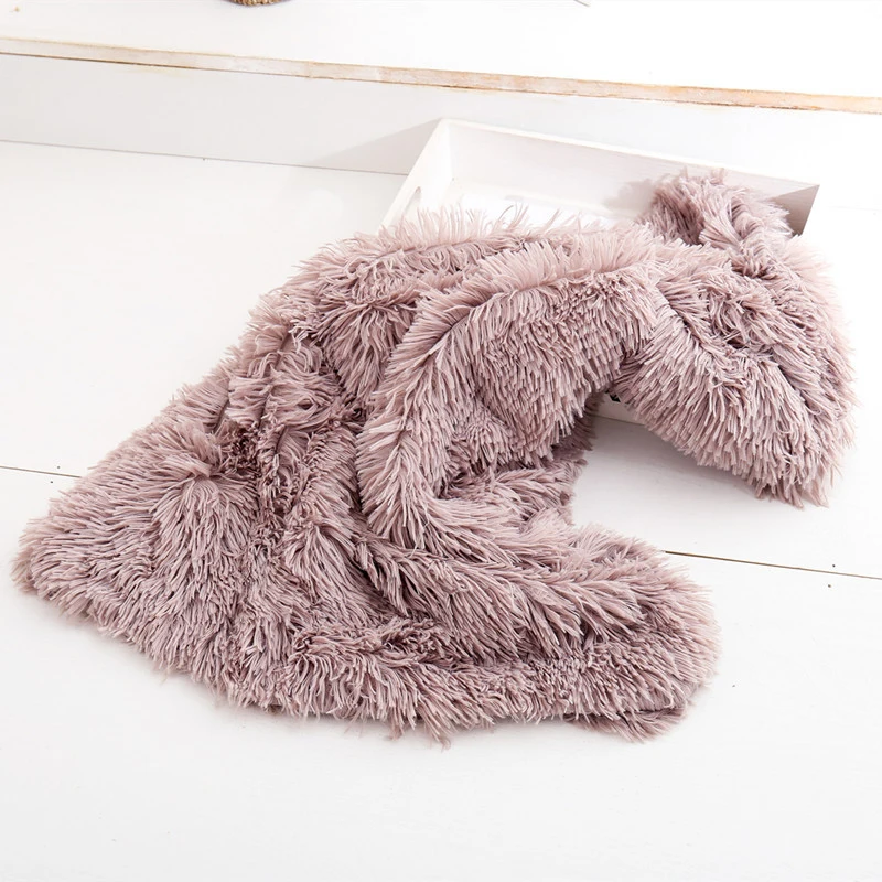 Luxury Long Plush Pet Dog Bed Blankets Cat Sleeping Mats Puppy Winter