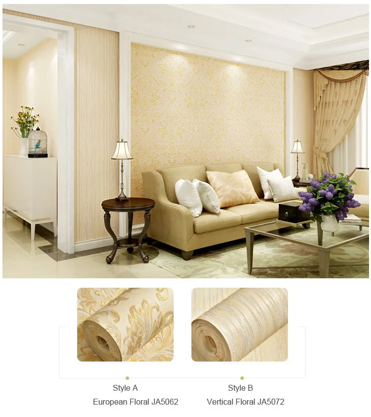 Damask роскошные обои Цветочные Резные тисненый текстурированный обои для спальни стены гостиной вертикальные полосы