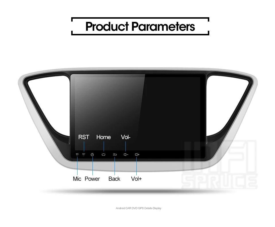 Perfect infispruce Car DVD GPS For Hyundai Verna Solaris 2017 Quad Core 9" Android 9.0  Car pc Head unit 1024*600 Car Radio Navigation 14