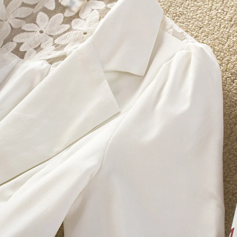 

Three-quarter-length Sleeve Small Suit Women's 2019 Spring And Summer Slim Fit Lace Joint Suit Short Business Suit Jacket Wholes