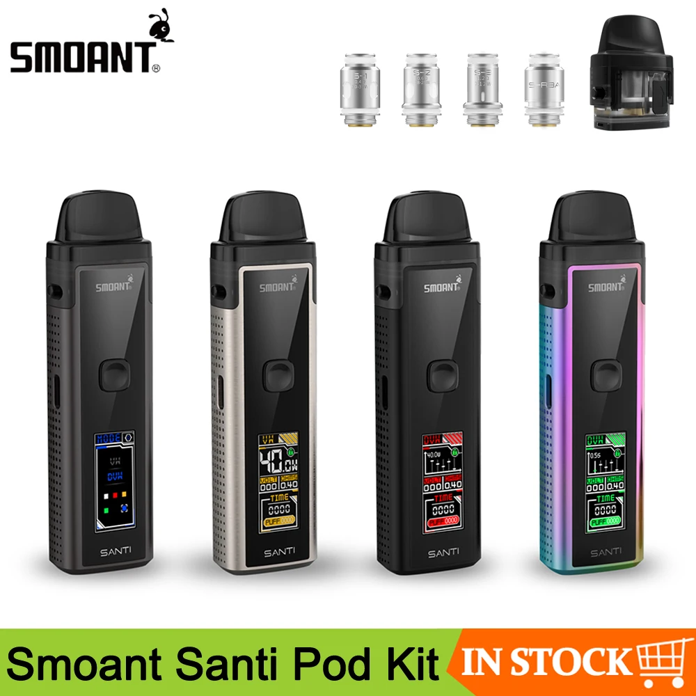 Smoant-Kit de vapeo Original, vapeo con batería de 1100mAh, 40W, Mod con cápsula de 3,5 ml, para DL/RDL/MTL, VS VINCI X Drag X