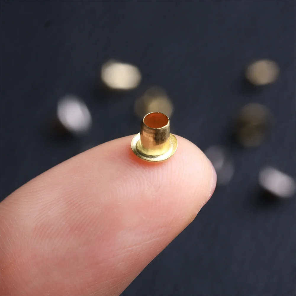 Mini Eyelet Buttons 50Pcs 1.5/2.0/2.5mm for DIY Doll Belt Buckles Metal Buckle Snap Buttons Bag Shoes Clothes Sewing