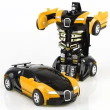 Pull Back The Collision Transforming Robot Model car Mini Deformation Car Transformation Toy Car Inertial Toy Kids Boy Gift