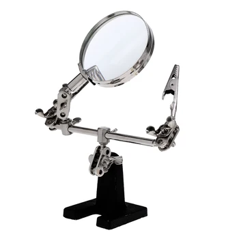 

Magnifying Desk Table Helping Hand Magnifier Glass Flexible Clip 2.5X Power
