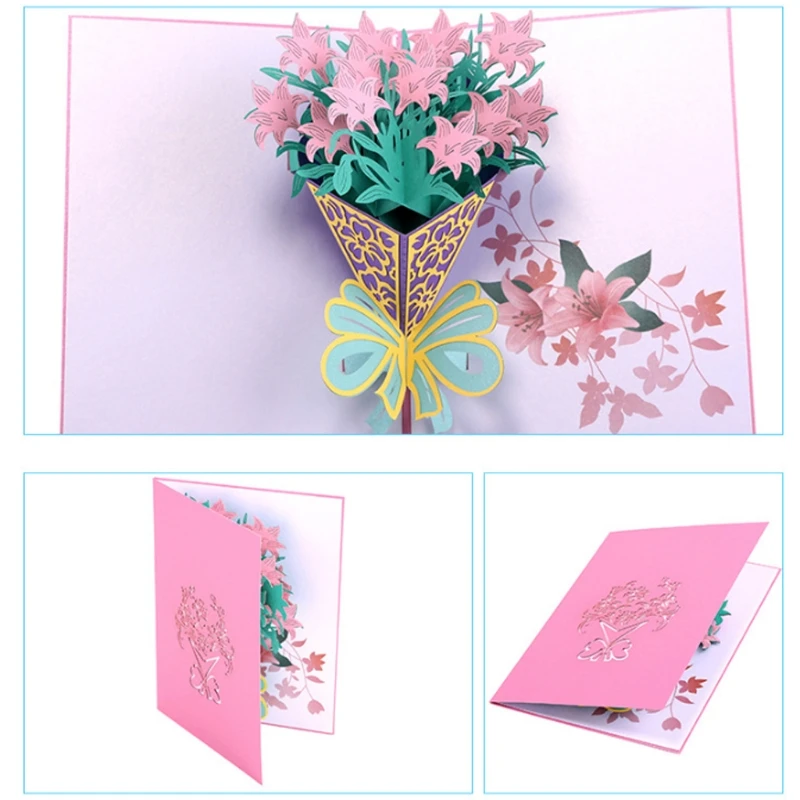  Narcissus Greeting Cards Handmade Birthday Wedding Invitation 3D Pop Up Card New D08D - 4.00036E+12