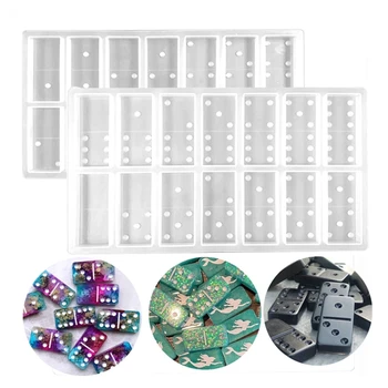 

1 Set Crystal Epoxy Resin Game Mold Dominoes Casting Silicone Mould DIY Crafts Jewelry Making Tools