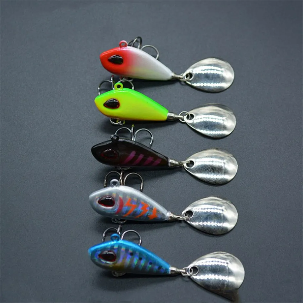 1pcs New Metal VIB with Spoon Fishing Lure 6g 10g 17g 25g Hard Bait Crankbaits Vibration Wobbler Sinking Bait Fishing Tackle Hot