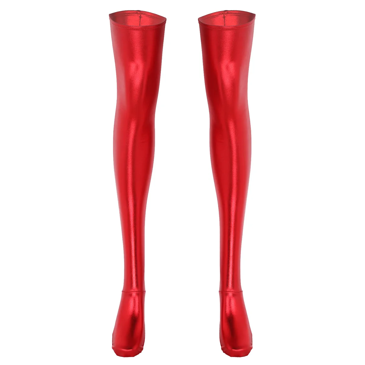 Night Club Sexy Latex Stockings Faux Leather Stockings Hold Up Silicone Women's Stockings Wet Look Pole Dance Lingerie Hosiery