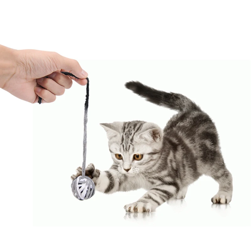 Hairball Fabric Ball Trailer Toy Pet Dog Cat Kitten Trailer Play Play Chew Rattle Scratch Interactive Rope Toy Pet Supplies Cat