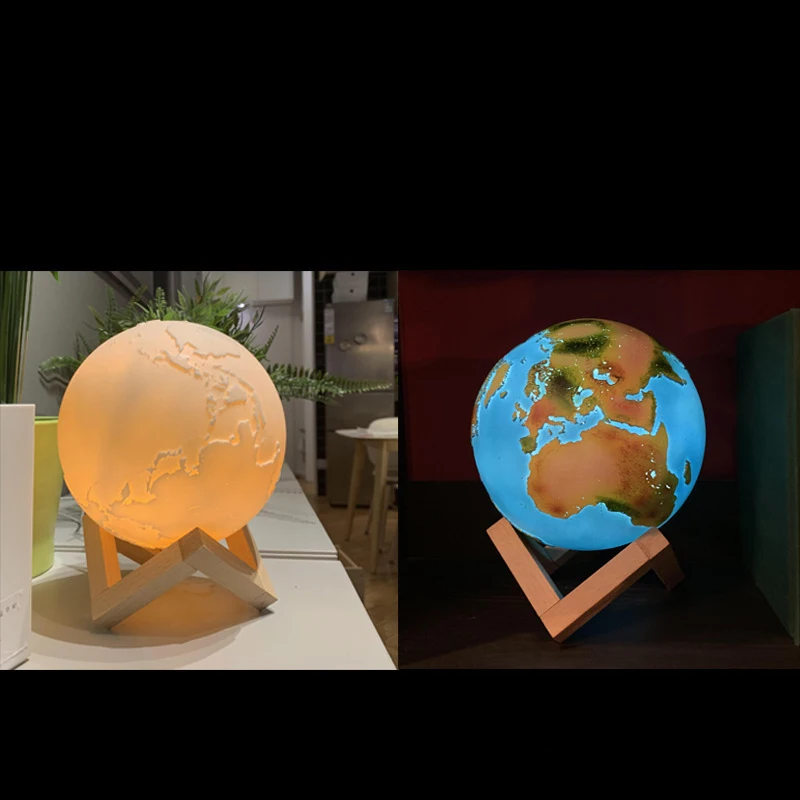 3D увлажнитель воздуха Earth Moon 880 мл USB красочная лампа светильник щение для дома и