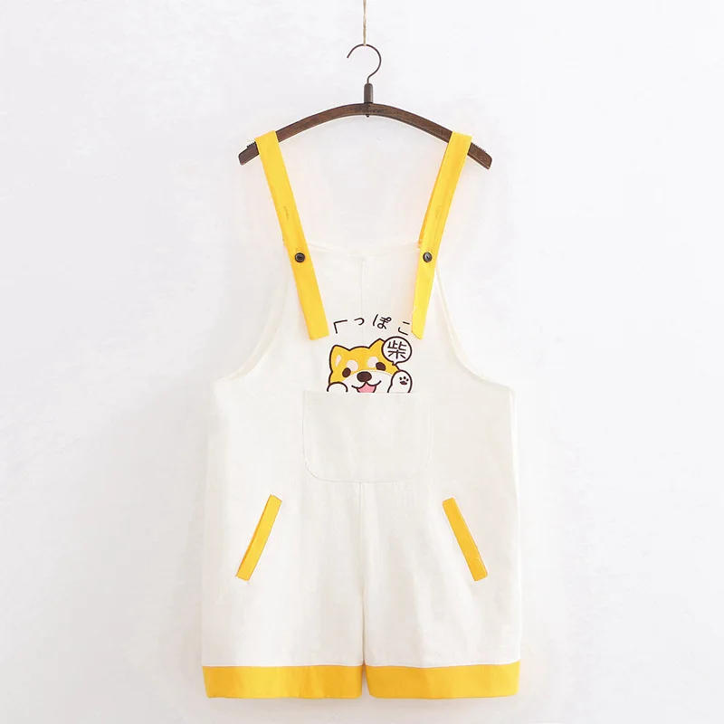 korean-style-college-kawaii-cartoon-rompers-womens-jumpsuit-femme-2020-cute-dog-embroidery-white-shorts-harajuku-casual-overalls