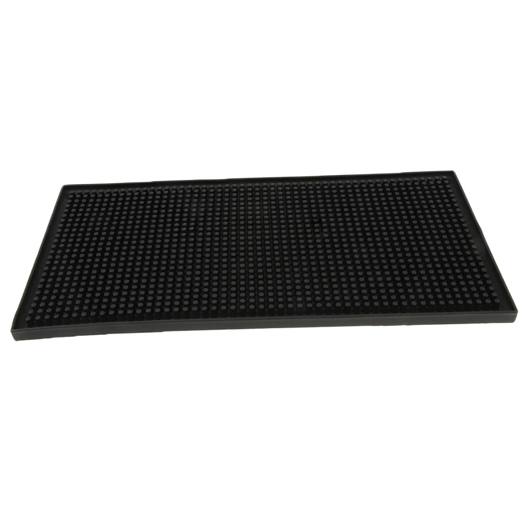 MagiDeal Black Rubber Beer Bar Runner Spill Mat for Home Pub Cafe Party Bar Accessories for collecting spilled liquid 30x15x1cm