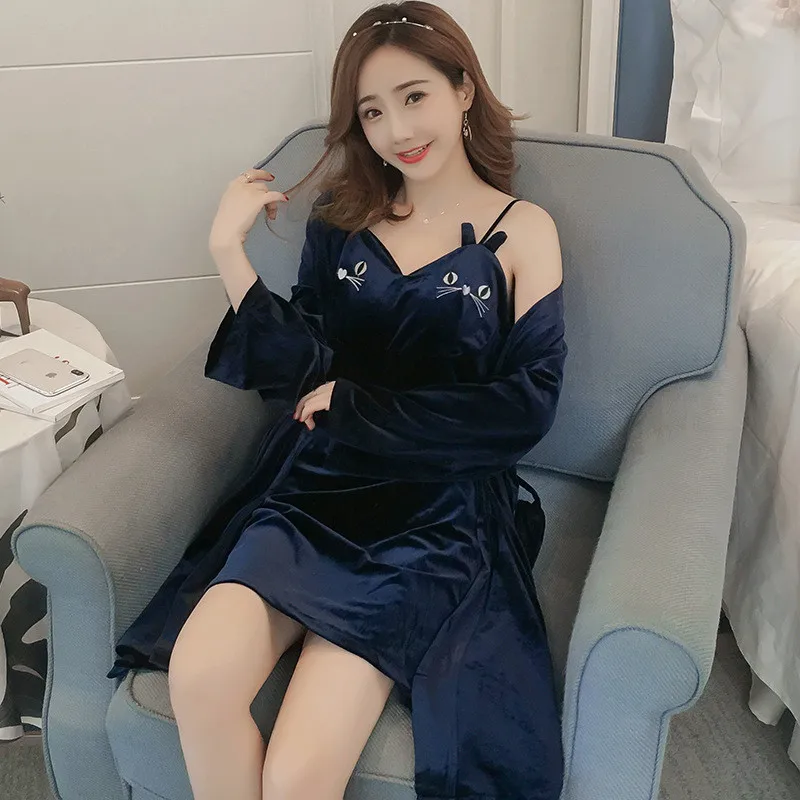 JULY-S-SONG-Women-Winter-Pajamas-Set-Cute-Velvet-Robe-Gown-Set-Autumn-Sexy-Sling-Women(3)