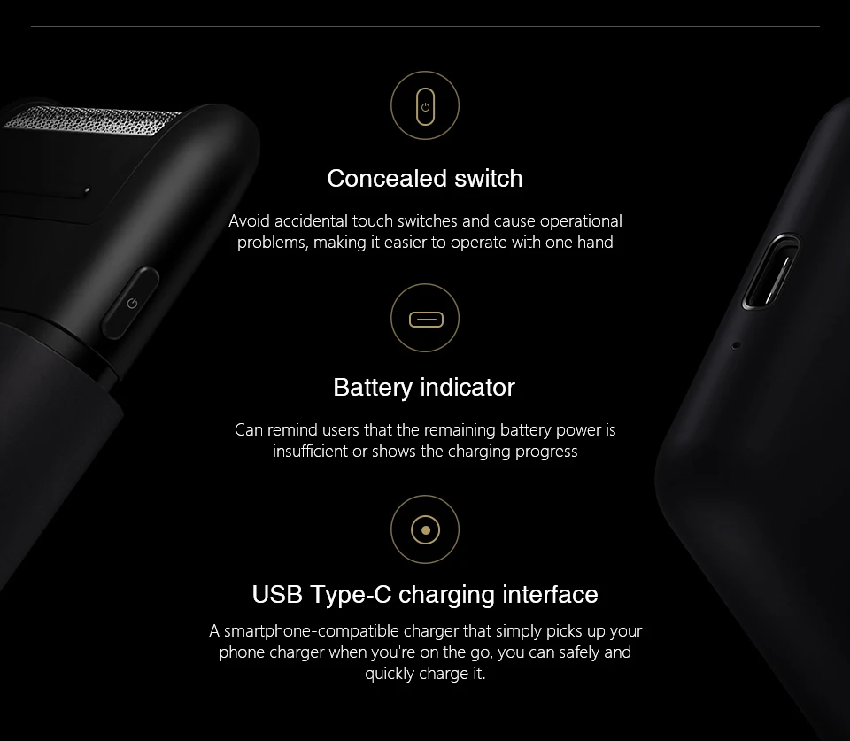 Xiaomi Mijia портативная мини Мужская электрическая бритва для бритья металлический корпус usb type-C японская стальная режущая головка большая батарея для очистки лица