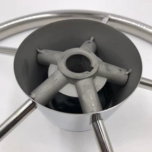 Нержавеющая сталь 15,5 дюйма Диаметр рулевого колеса 5 спиц черный центральный колпачок лодка морской рулевая часть