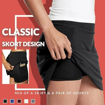 

Newest Skorts with Pocket Workout Pleated Anti-Chafing Breathable Casual for Women Lady