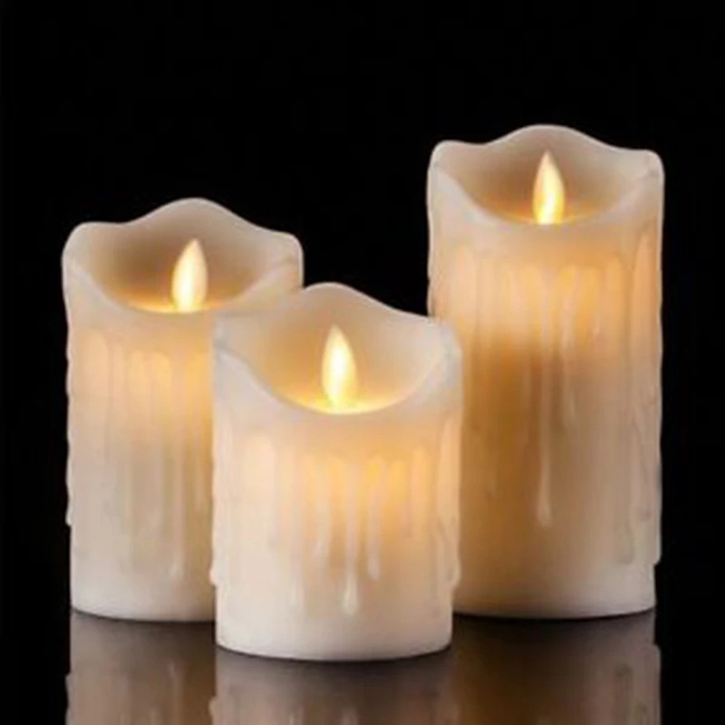 Беспламенный столб Мерцающий СВЕТОДИОДНЫЙ светильник-Свеча на батарейках домашний Декор лампа