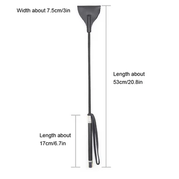 Black Real Leather Whip Horse Crop Widened Head Bdsm Spanking Paddle Flogger Slave Bondage Restraints Sex Toys For Couples 2