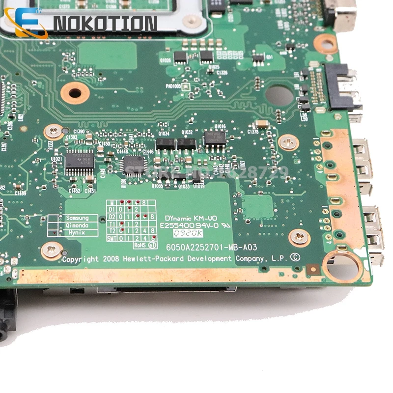 NOKOTION для hp 4410s 4411S 4510S 4710S материнская плата ноутбука PM45 DDR2 Бесплатный процессор 512MB GPU 574508-001 6050A2252701-MB-A03