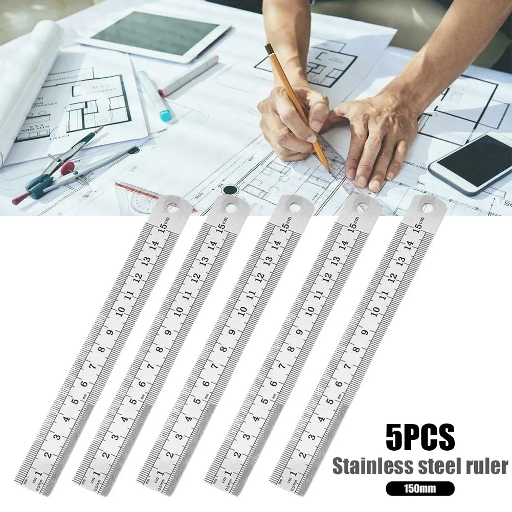 15 см прямые линейки 5 шт 6 дюймов двойные боковые измерения измерительный