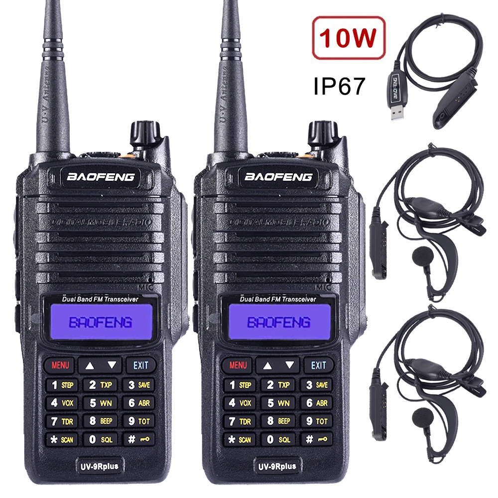2 шт. UV9R Baofeng двухстороннее радио UV-9R Plus Ham Двухдиапазонная VHF UHF радиостанция Водонепроницаемая Baofeng рация IP67 трансивер