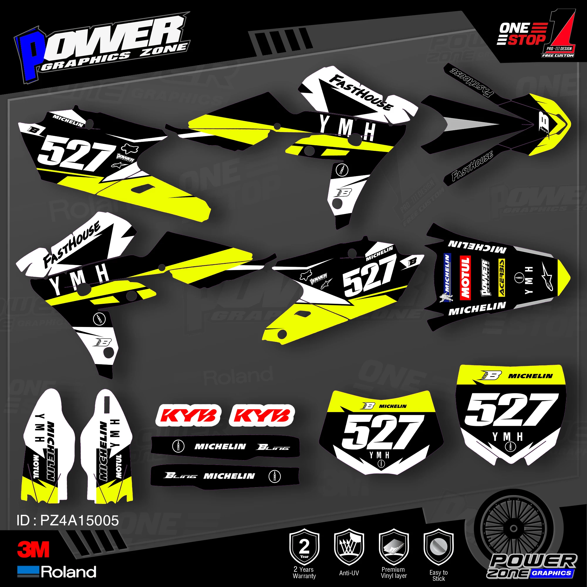 Персонализированные графические фоны PowerZone Team наклейки 3M Набор наклеек для YAMAHA