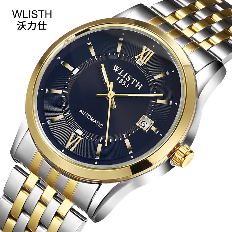 

Watch Steel Belt Calendar Fully Automatic Analog Watch Business Waterproof Watch Genuine Product Men Top Grade Watch