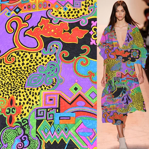 

Abstract design pure silk jacquard silk fabric colorful geometric print,SFF160