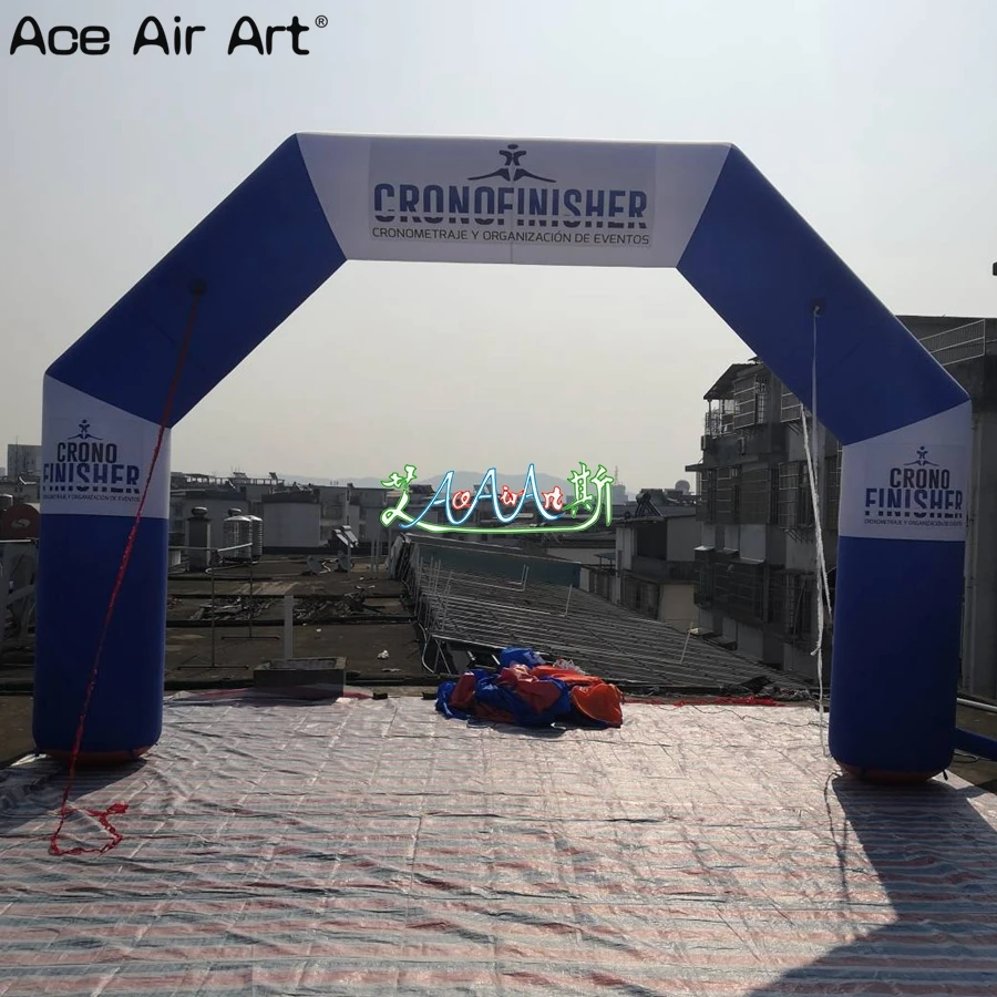 Cheapest Angle Arch Balloon Inflatable Billboard Archway In Blue and White With /Event On Sale