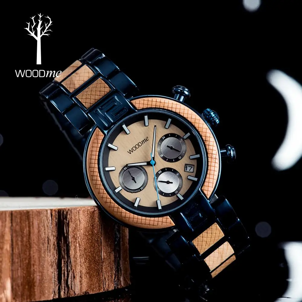 Мужские военные часы reloj hombre WOODME наручные с хронографом Топ люксовый бренд