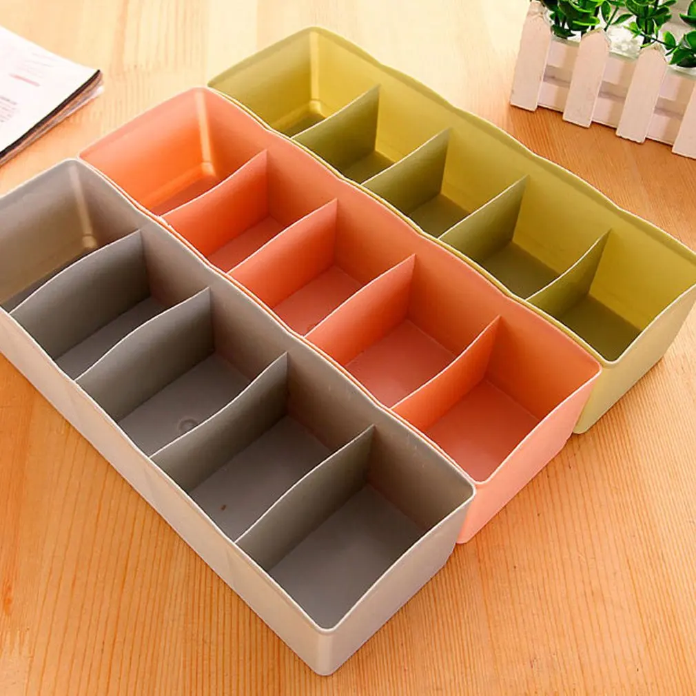 Plastic Desktop Organizer Universal Socks Storage Case Bra Ties Sorting Box Portable Underwear Organizer Home Accessories