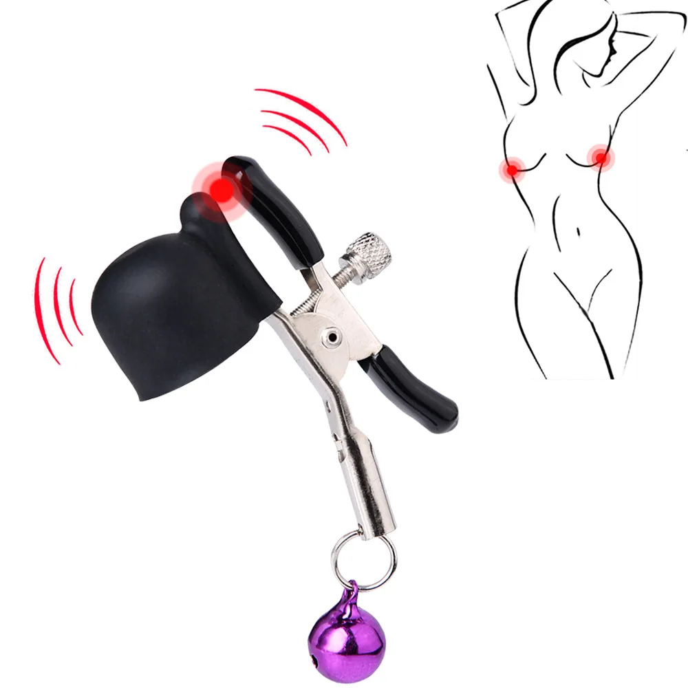 Nipple Clamp Bell Vibration Nipple Clamp Breast Vibrator Nipple and Chest Stimulation Masturbation Flirt Device Sex Toys 1
