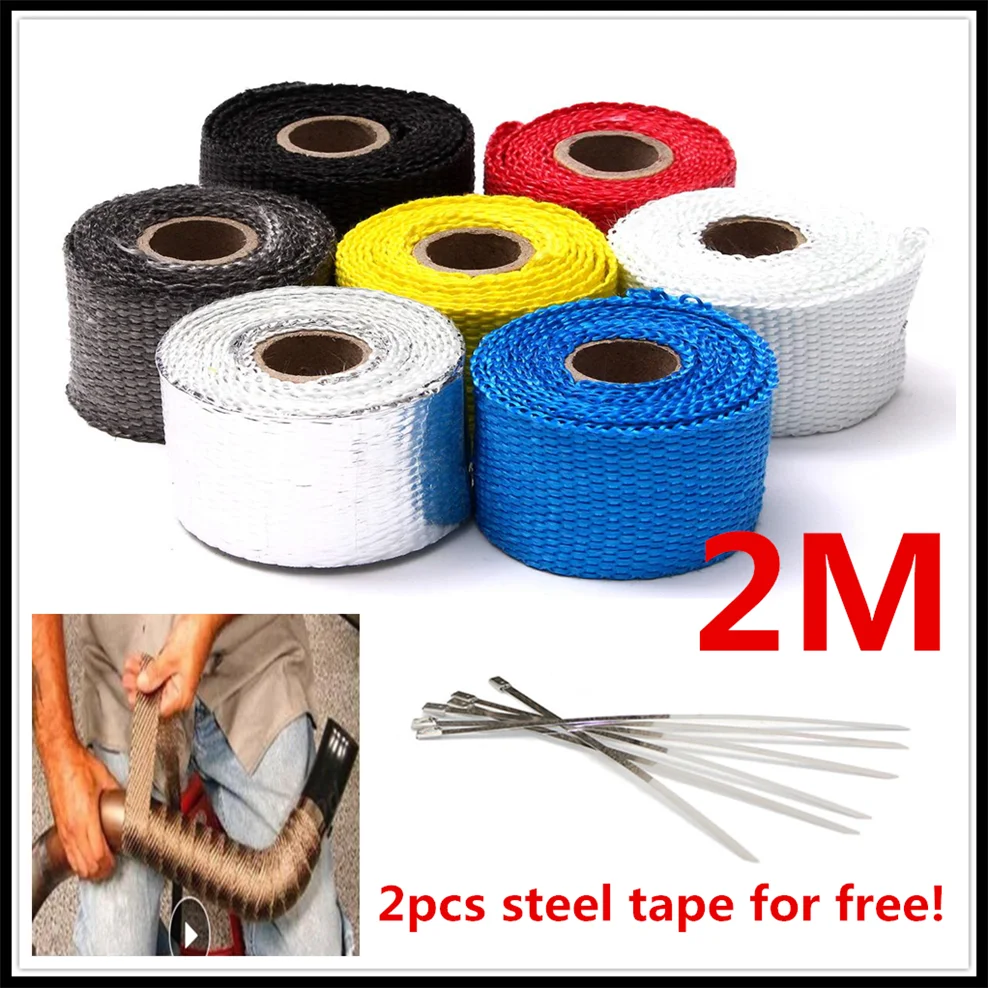 2 м мотоциклетная выхлопная труба защитная обертка лента из стекловолокна для