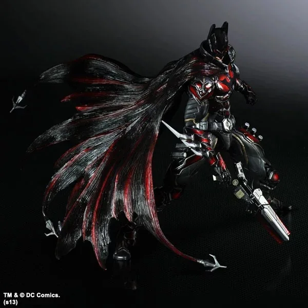 Play Arts DC супер герой Бэтмен Фигурка Темный рыцарь поднимается красный ограниченная версия игрушки модель 1" 25 см