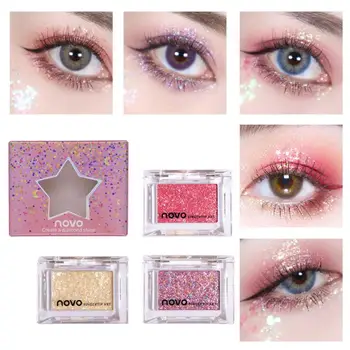 

NOVO 10 Color Shimmer Eye Shadow Single Sequins Eyeshadow Gel Glitter Eye shadow Glamorous Pigmented Makeup Tool New TSLM