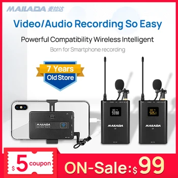 

Mailada S600 Microphone Video Recording 50m Transmission Monitoring Condenser Mic for Vlogging Youtube DSLR On-Camera iPhone