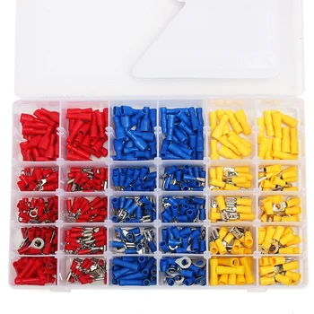 

480pcs Electrical Crimp Connector Flame Retardant Insulated Ring Assorted Spade Protective Replacement Parts Wire Terminal