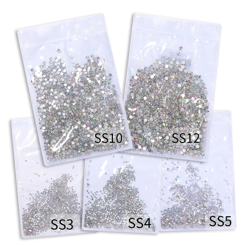 Clear Crystals AB Gold Sliver Mix Sizes Glass 3D Nail Art Rhinestones Beads Manicures For Nails Decorations DIY | Красота и здоровье