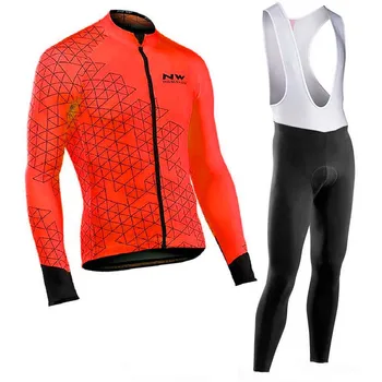 

NW 2020 Spring Autumn Cycling jersey Set Men Bike Jersey bicycle clothing Long Sleeve Clothes Maillot Ropa Ciclismo Hombre C25